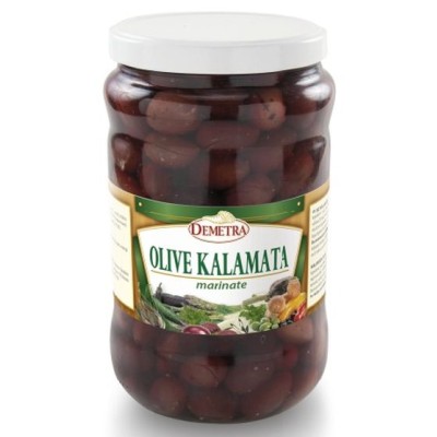 Alyvuogės Kalamata marinuotos, DEMETRA, 1,6 kg / 1,08 kg